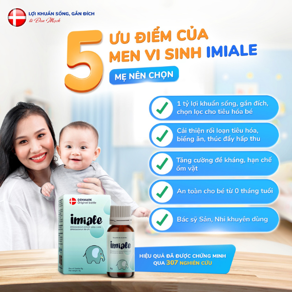 5 ưu điểm của men vi sinh Imiale mẹ nên chọn