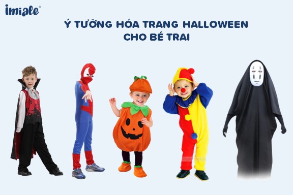 hoa trang halloween cho be trai