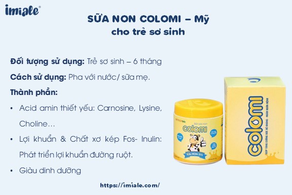sữa non Colomi cho trẻ sơ sin h