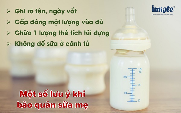 lưu ý khi bảo quản sữa mẹ