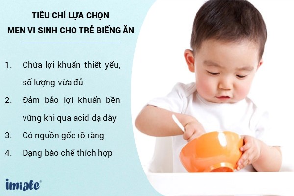 men vi sinh cho trẻ biếng ăn - tiêu chí lựa chọn