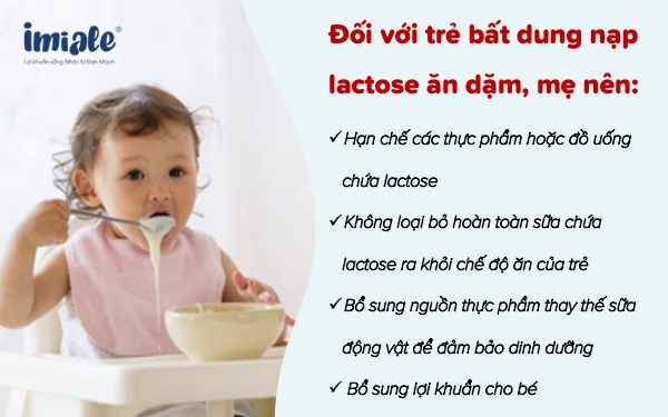 chế độ ăn cho trẻ bất dung nạp Lactose 