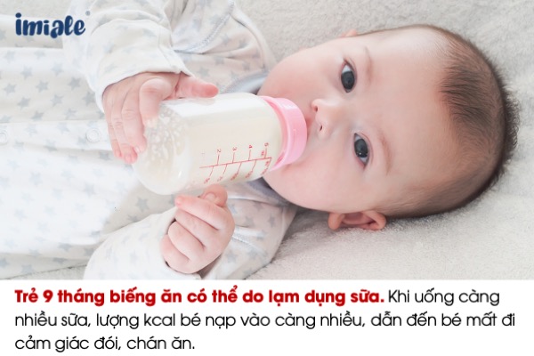 Trẻ 9 tháng biếng ăn do lạm dụng sữa