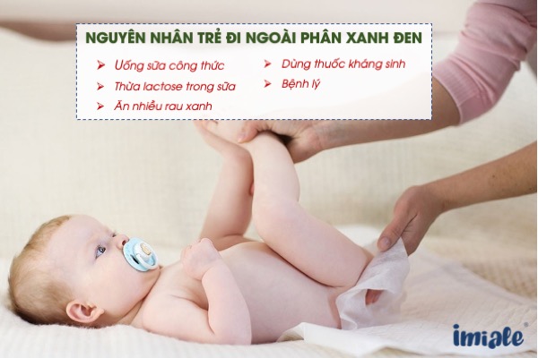 Nguyên nhân khiến trẻ đi ngoài phân xanh đen