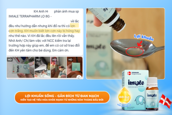 Men vi sinh Imiale có vẩn đục li ti có sao không?