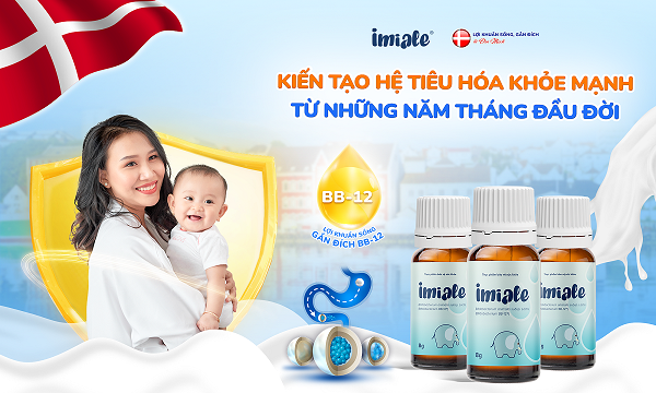 Men vi sinh Imiale kiến tạo hệ tiêu hóa khỏe mạnh từ những năm tháng đầu đời